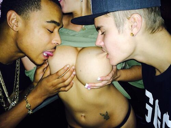 Bieber Licking Stripper Nipple Of The Day