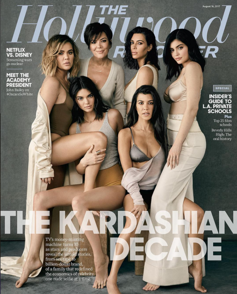 The Kardashian Women excluding Caitlin cover Hollywood Reporter Latest Issue 