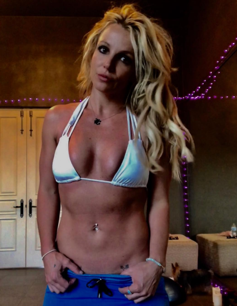 Britney Spears in a Bikini trapped at home 