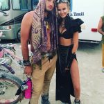 Candice Swanepoel and date at burning man 2017
