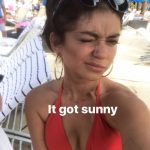 Sarah Hyland gym body in a swimsuit
