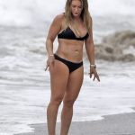 Hillary Duff is a hot mom with big thighs in a wet black bikini