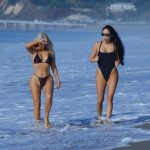 Kim Kardashian and her assistant in the water