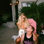 Paris Hilton with her dog and boyfriend