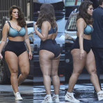 Ashley Graham is fat in a bra and short shorts