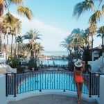 Ashley Tisdale in an orange bikini looking for Irma