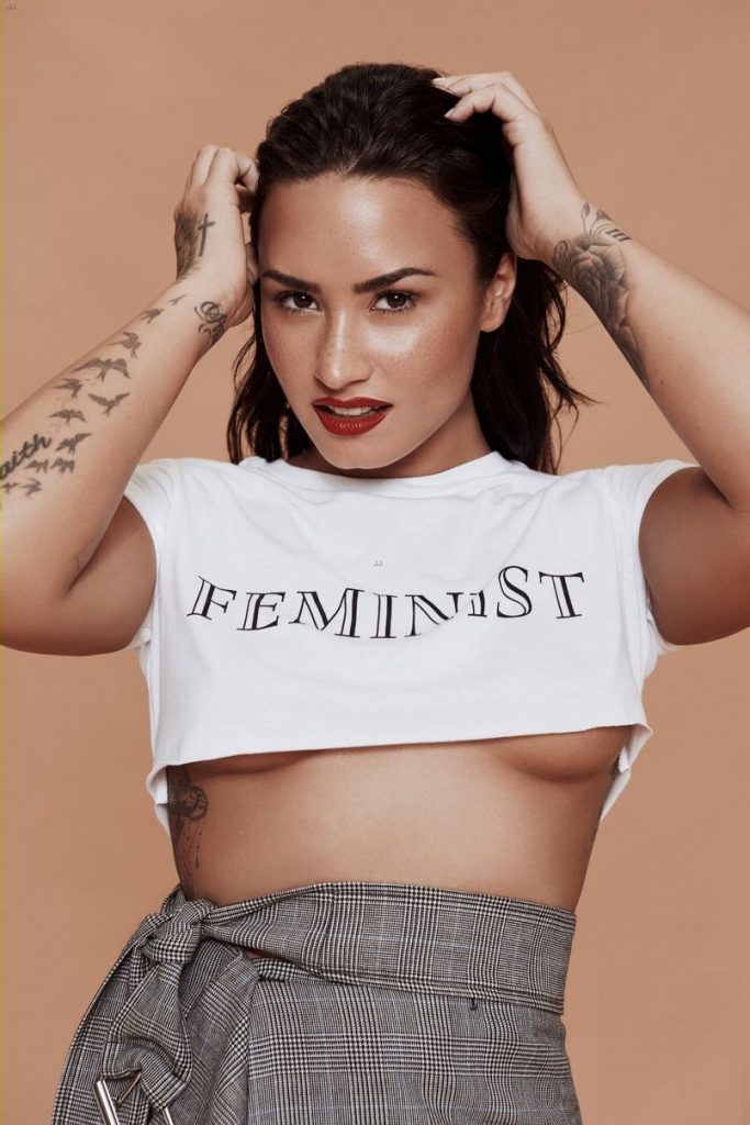Demi Lovato's a Feministn with underboob 