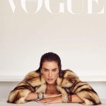 Alessandra Ambrosio in a fur jacket for Vogue