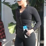 Demi Lovato wearing all black leaving the gym