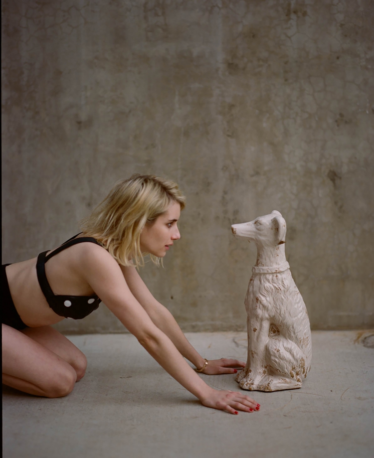 Emma Roberts and Plaster Dog
