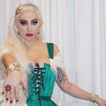 Lady Gaga Green Christmas Elf Dress long Blonde Hair