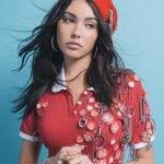 Madison Beer in red outfit and hat Notion Magazine