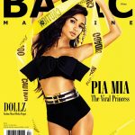 Pia Mia for BAsic Magazine in black bra and shorts