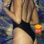 Olivia Munn ass in a one piece black swimsuit