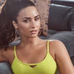 Demi Lovato in a Yellow Sports Bra