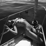 Emilie Payet Naked on a boat showing her nipples and bush