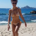 Emmanuelle Chriqui in a yellow bikini with big tits