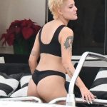 Singer Halsey on a yacht in miami