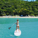 Alessandra Ambrosio ass on a paddleboard