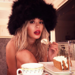Rita Ora Naked wearing a Fur Hat