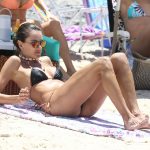 Alessandra Ambrosio shows her ass in a black bikini