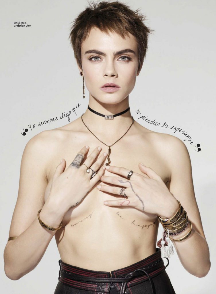 cara delevingne topless for Glamour Mexico