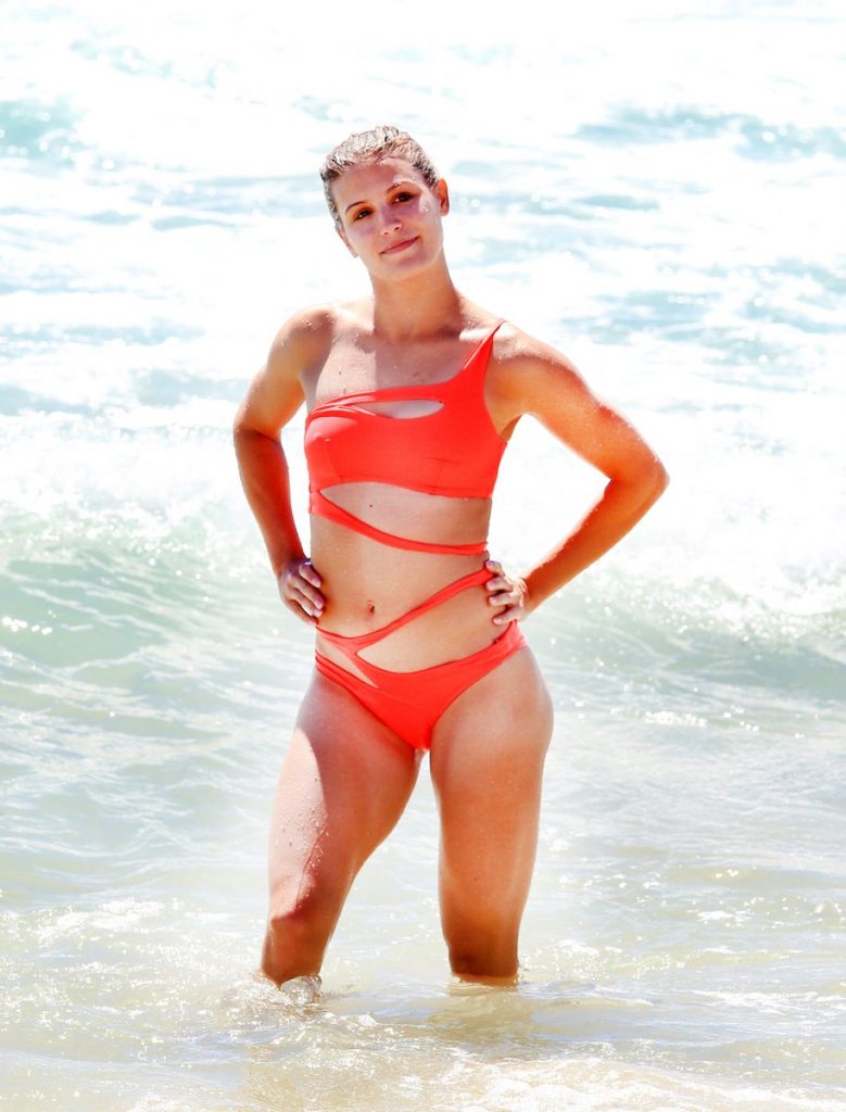 Eugenie Bouchard Boxy in a Red Bikini