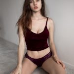 Sarah Curr cleavage and red panties