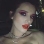 Bella Thorne cleavage in red dress