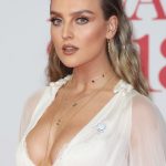 Perrie Edwards Little Mix Got THem Tits Out in a Sheer White Dress