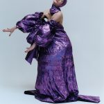 Rianne van Rompaey purple dress