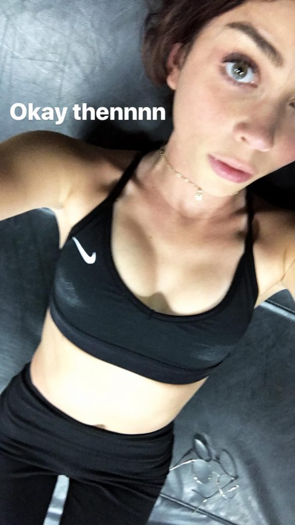 Sarah Hyland Tits in her Sports Bra