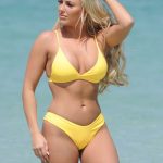 Amber Turner cameltoe in a tight yellow bikini