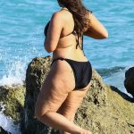 Ashley Graham nasty big thighs in a black bikini