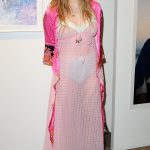 Frances Bean Cobain blue panties in see through pink dress