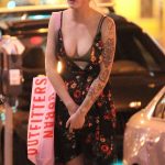 Ireland Baldwin wasted mess with her tits out of her dress