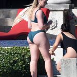 Iskra Lawrence and her big fat ass in a green bikini