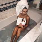 Lottie Moss Reading Naked in the Bathtub