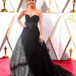 Maria Menounos in a black gown