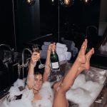 Milena Gorum naked in her bubble bath