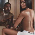 Naomi Campbell topless in white panties