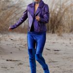 Natalie POrtman Purple coat