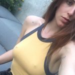 Scout Willis hard nipples in a yellow tight top