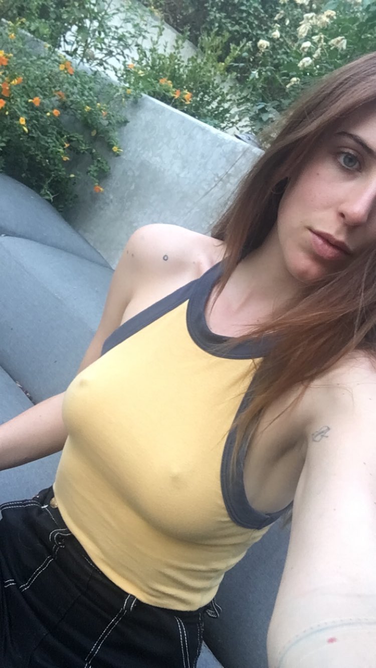 Scout Willis Hard Nipples In A Yellow Tight Top