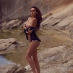 Veronika Klimovits black see through dress naked on the beach