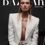 romee strijd cleavage in white blazer