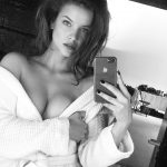 Barbara Palvin Tits Out in a White Robe
