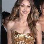Bella Hadid Tits and Black Thong in See through Dress with Gigi in a Tight Gold Dress Big Cleavage