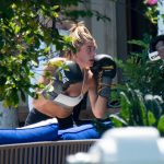 Bella Hadid and Hailey Baldwin In Sports Bras Boxing