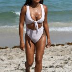 Christina Milian Hard Nipples in See Through Wet White Bikini